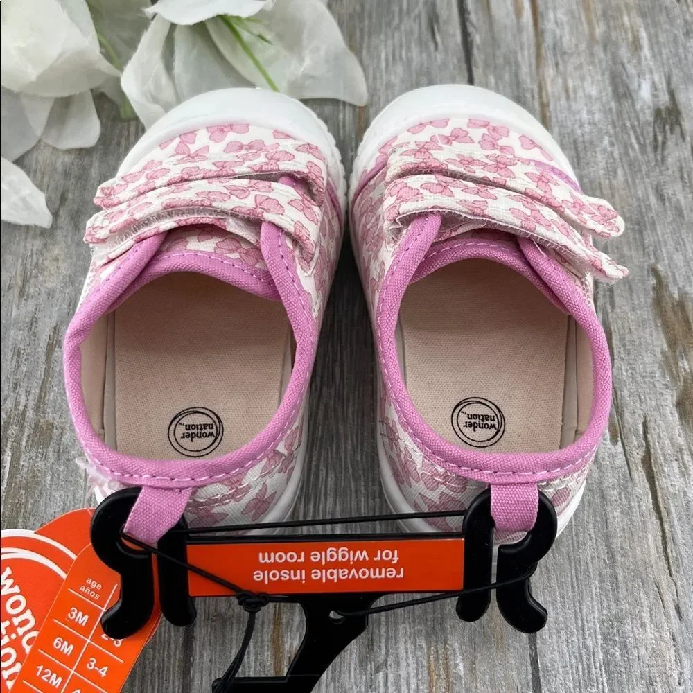 Baby Girls Two Strap Bump Toe Sneakers Shoes Size 5